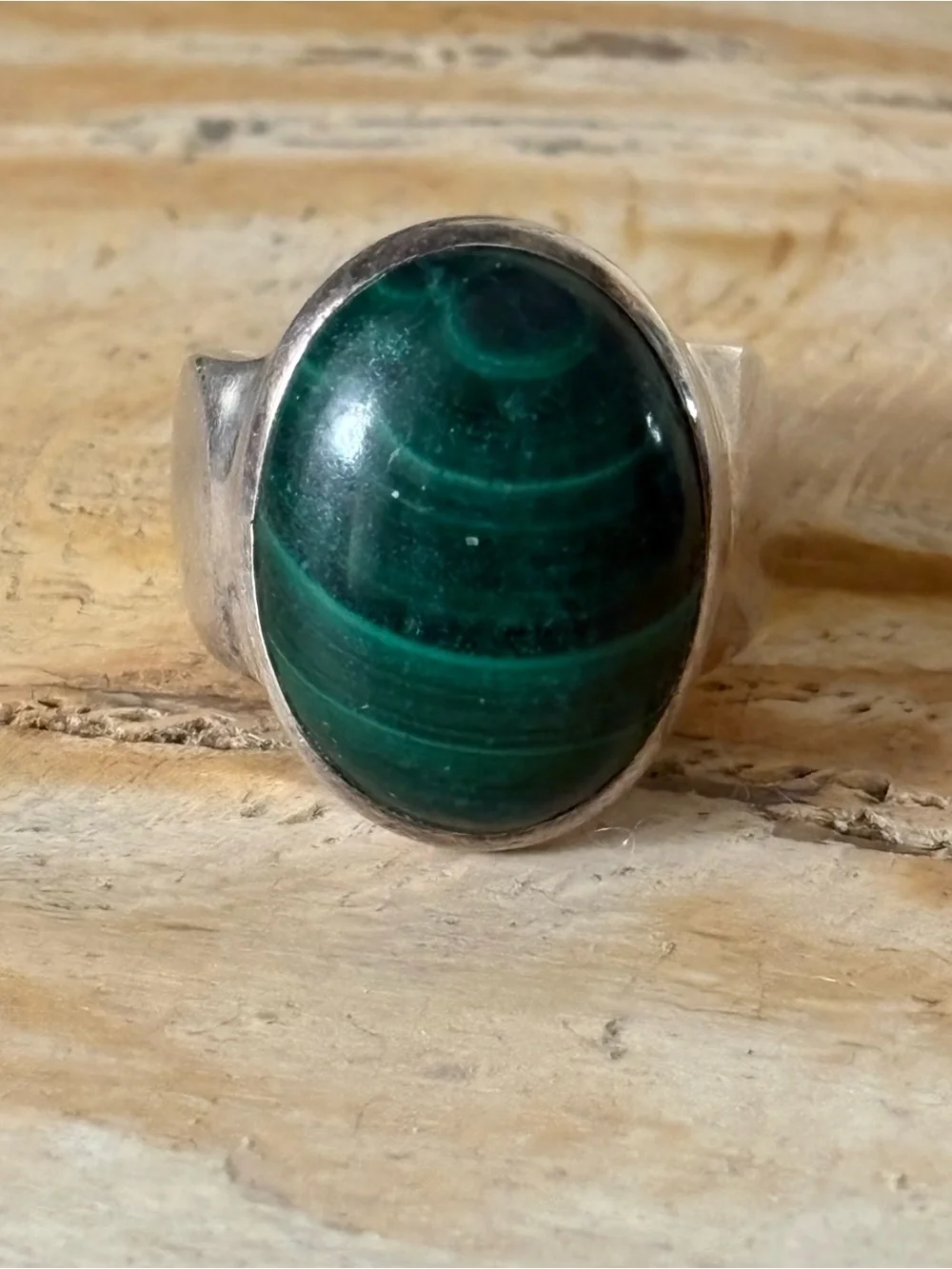 Malachite Sterling Silver Statement Ring